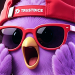 TrustDice mascot promoting crypto faucet rewards